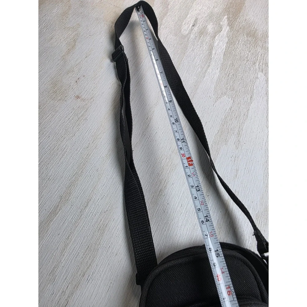 Black Canvas Camera/Crossbody Bag Small Utility Travel Pouch Minimalist Y2K